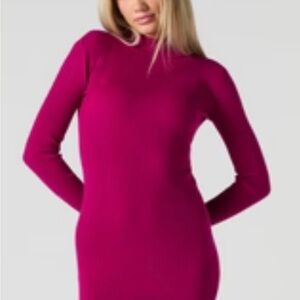 Vibrant Magenta Long Sleeve Dress